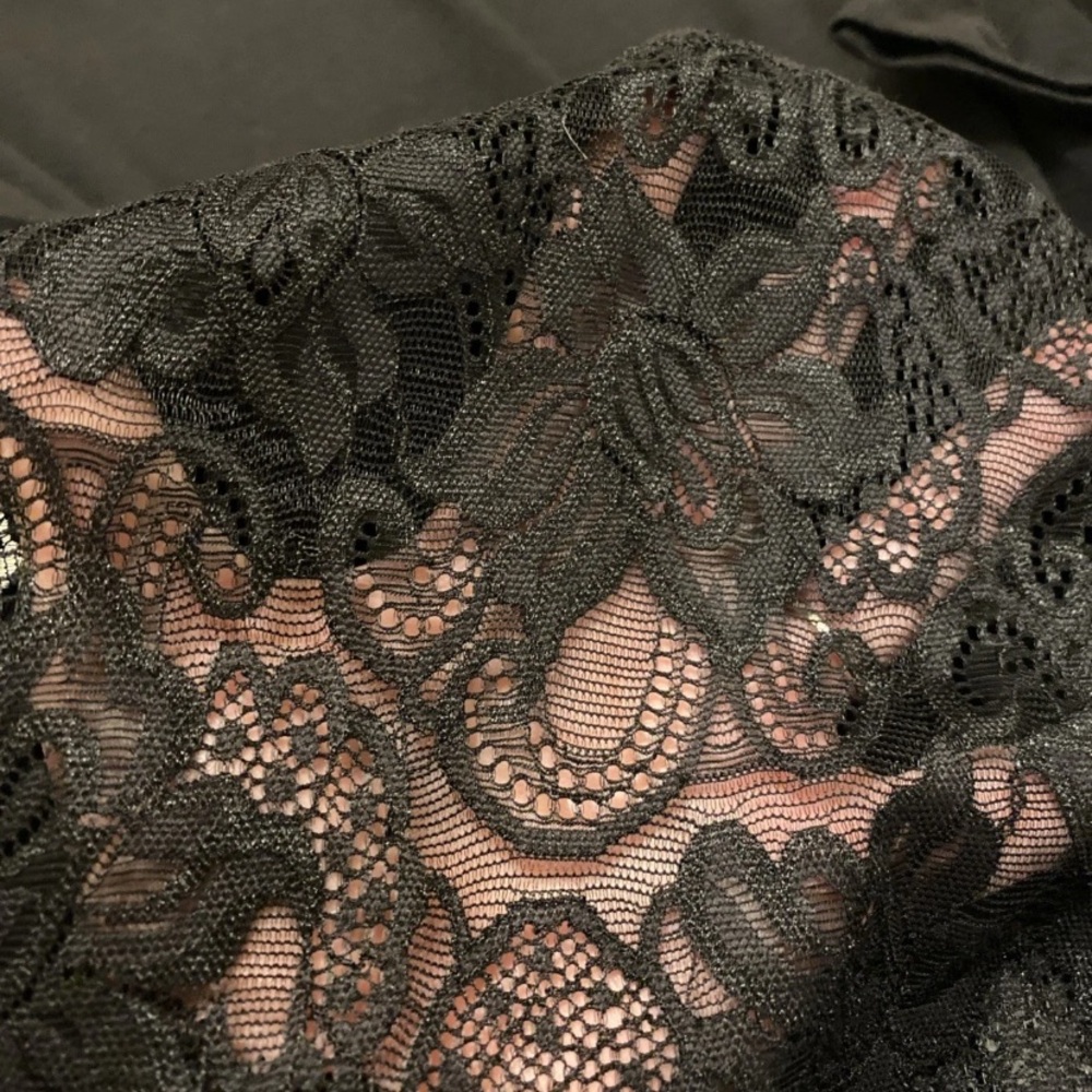 White House Black Market Elegant Black Lace Long Sleeve Top - Picture 12 of 13